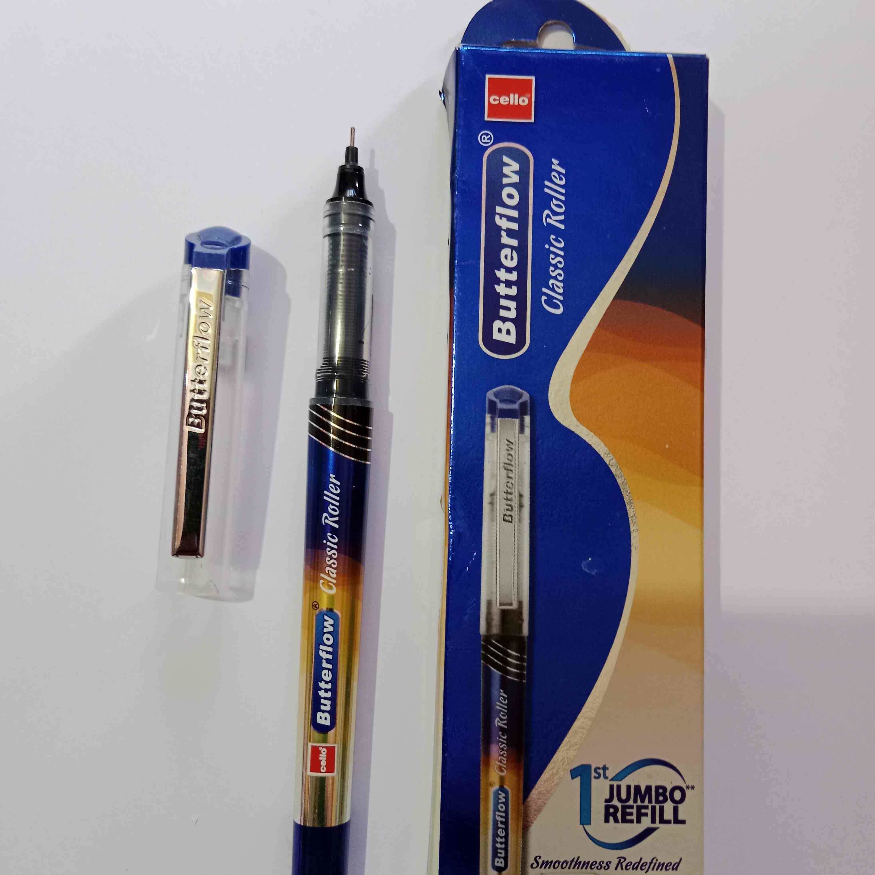 Cello Butterflow Classic Roller Ball Pen – Blue (Set of 1)